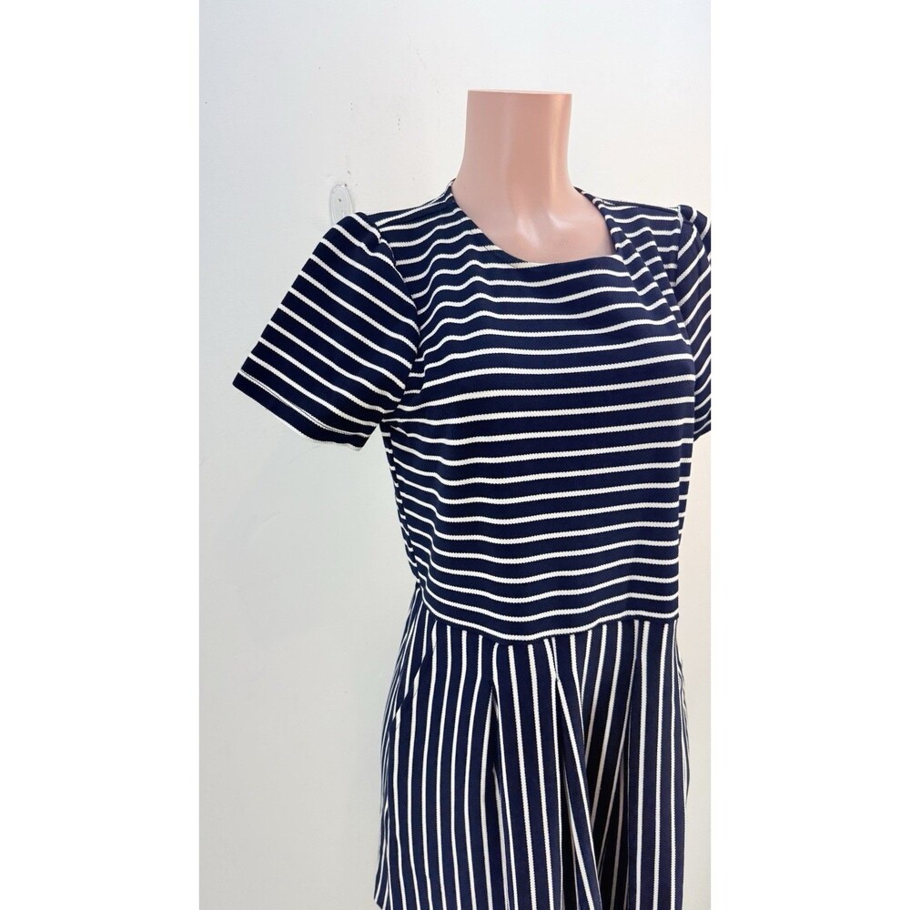 Draper James Women’s L Short Sleeve Striped Knit Dress Nautical NEW - Picture 4 of 15